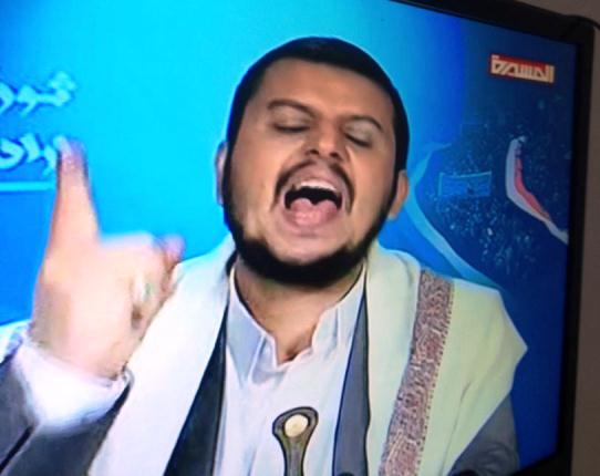 وجه عبوس في خطاب عبدالملك الحوثي اليوم 31-8-2014 في الفرصة الأخيرة