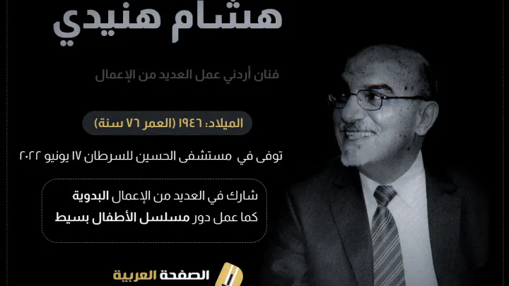 وفاة الفنان الأردني هشام هنيدي ويكيبيديا من هو هشام هنيدي