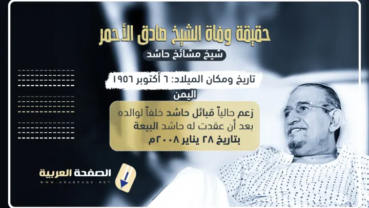 وفاة صادق الأحمر من هو الشيخ صادق عبدالله حسين الأحمر كم عمره