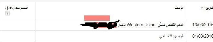 ماهو سبب ظهور الدفع التلقائي معلّق: Western Union “ادسنس”