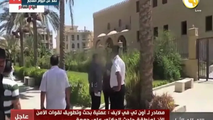 صور من مكان الحادث في محاولة إغتيال علي جمعة اليوم