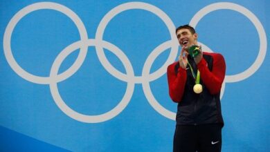 الامريكي مايكل فيلبس يحقق رقم قياسي جديد في الالعاب الاولمبية 1