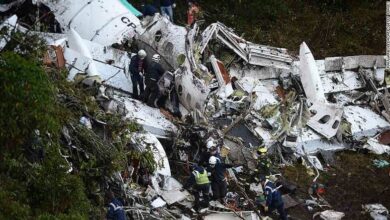 سقوط تحطم طائرة برازيلية فريق تشابيكوينسي