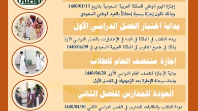 التقويم الدراسي 1441 في المملكة العربية السعودية 7