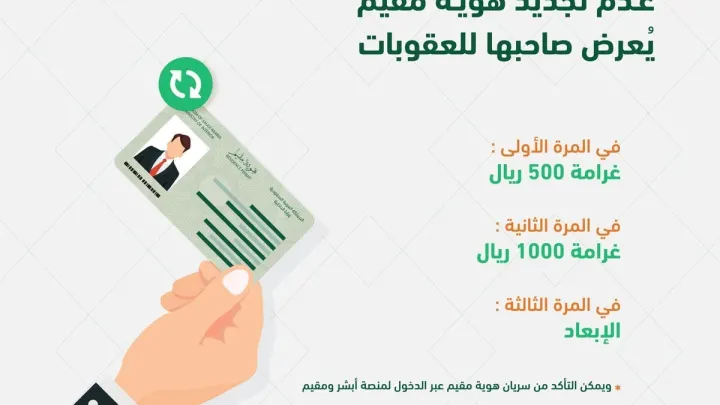 غرامة إنتهاء صلاحية الإقامة في السعودية لليمنيين المصريين وغيرهم