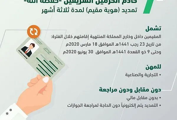 حقيقة تمديد هوية مقيم للوافدين في الداخل والخارج 2021