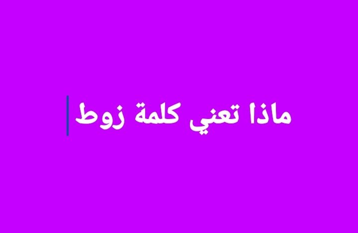 معنى كلمة زوط ماتعني كلمة زوط في السعودية السودان العرب