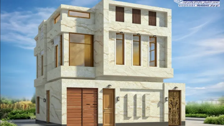 واجهات حجر الرياض 2027 عمائر فلل اصفر ابيض كريم